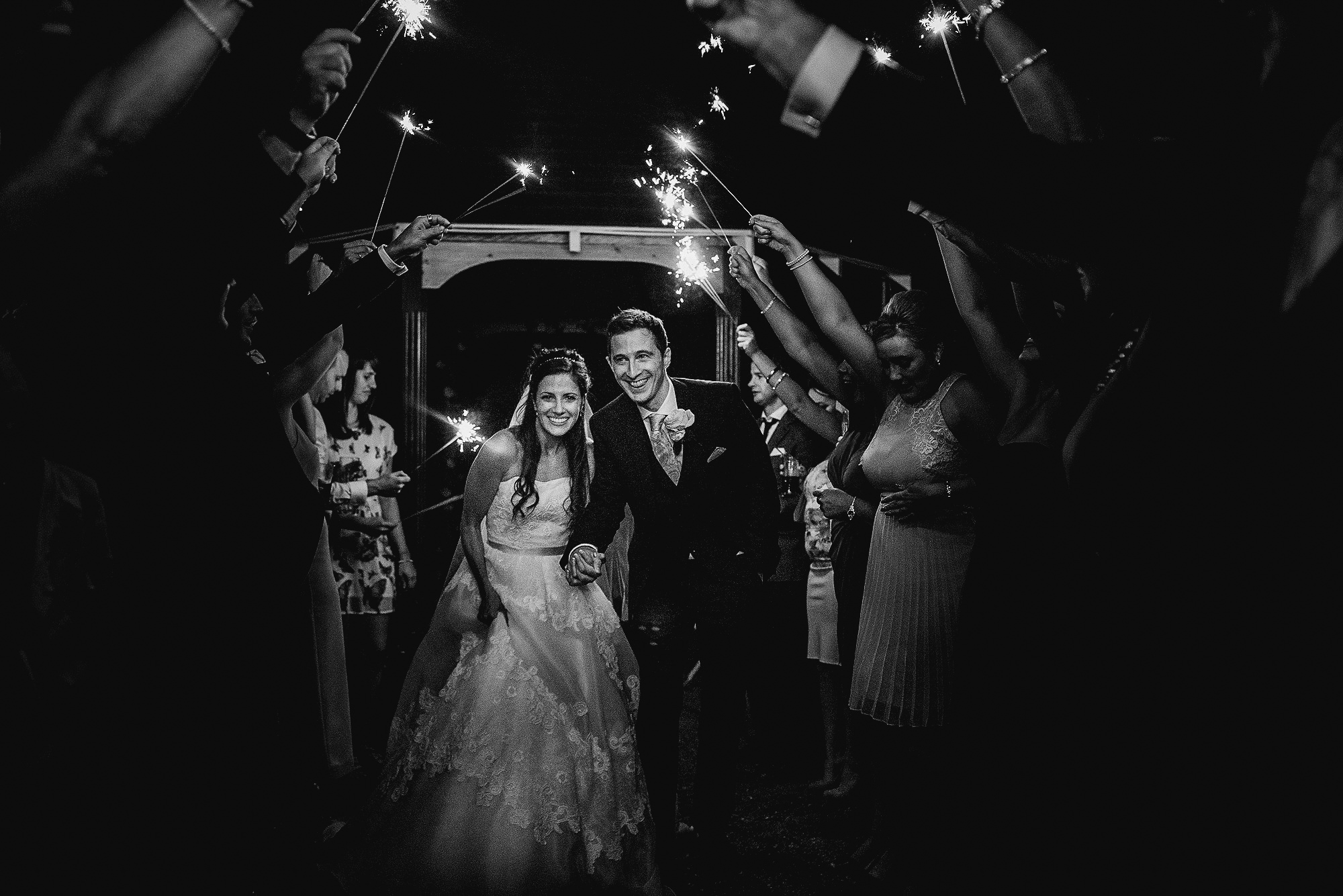 Abbeywood Estate Wedding Photographer Bride and Groom Sparkler Exit