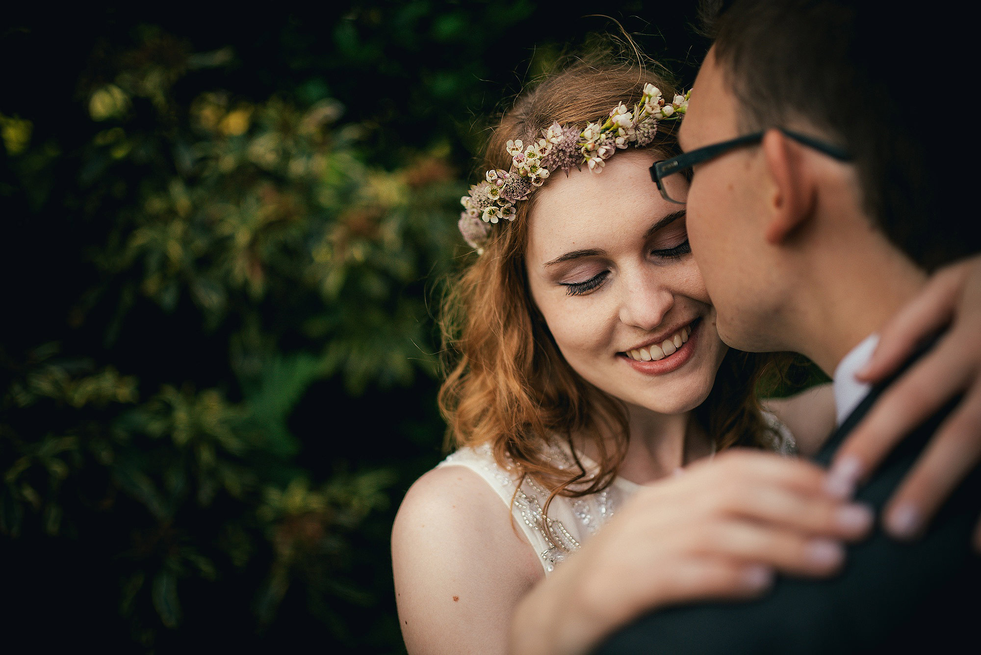 Abbeywood Estate Wedding Photographer bride with flower crown