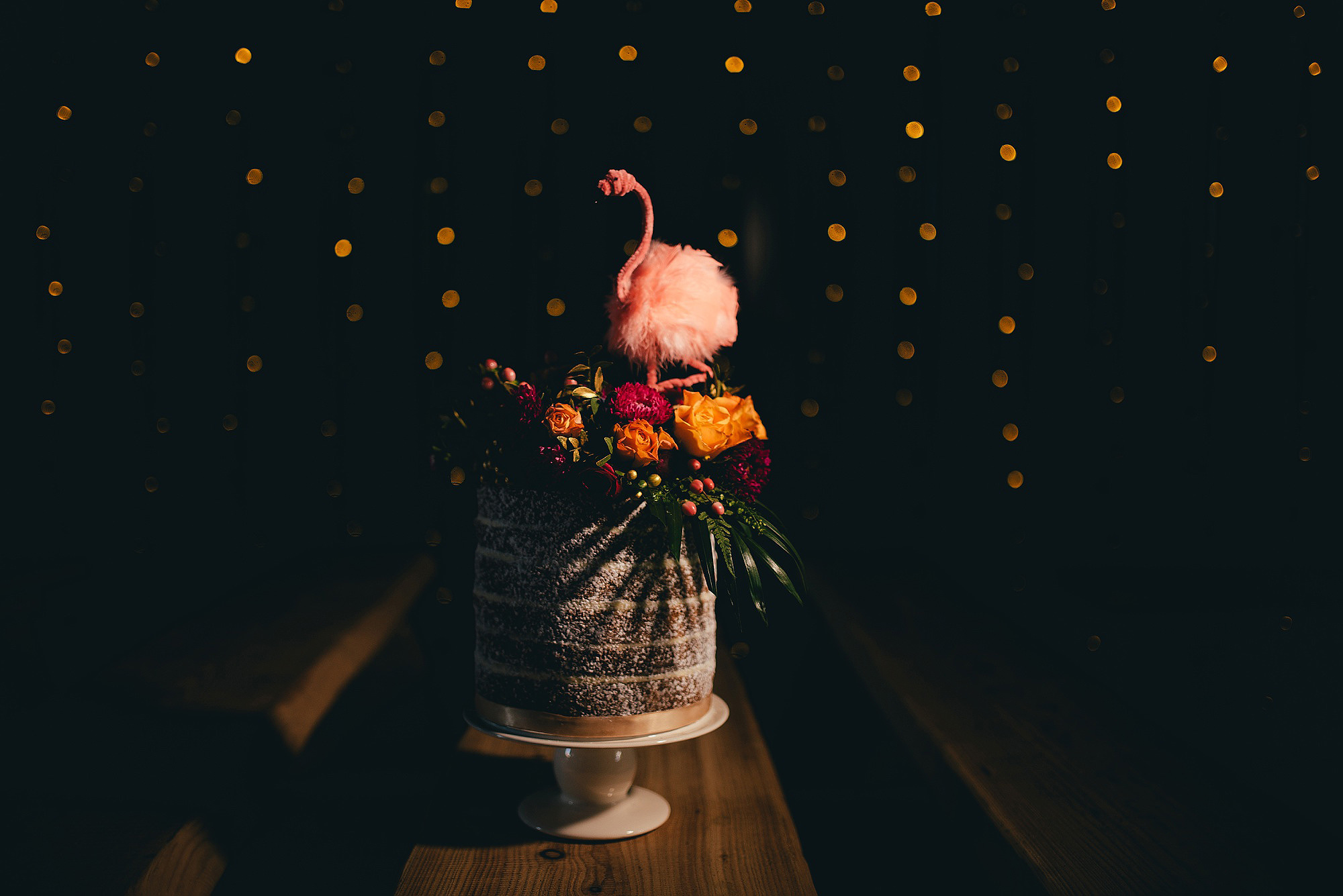 Flamingo wedding cake