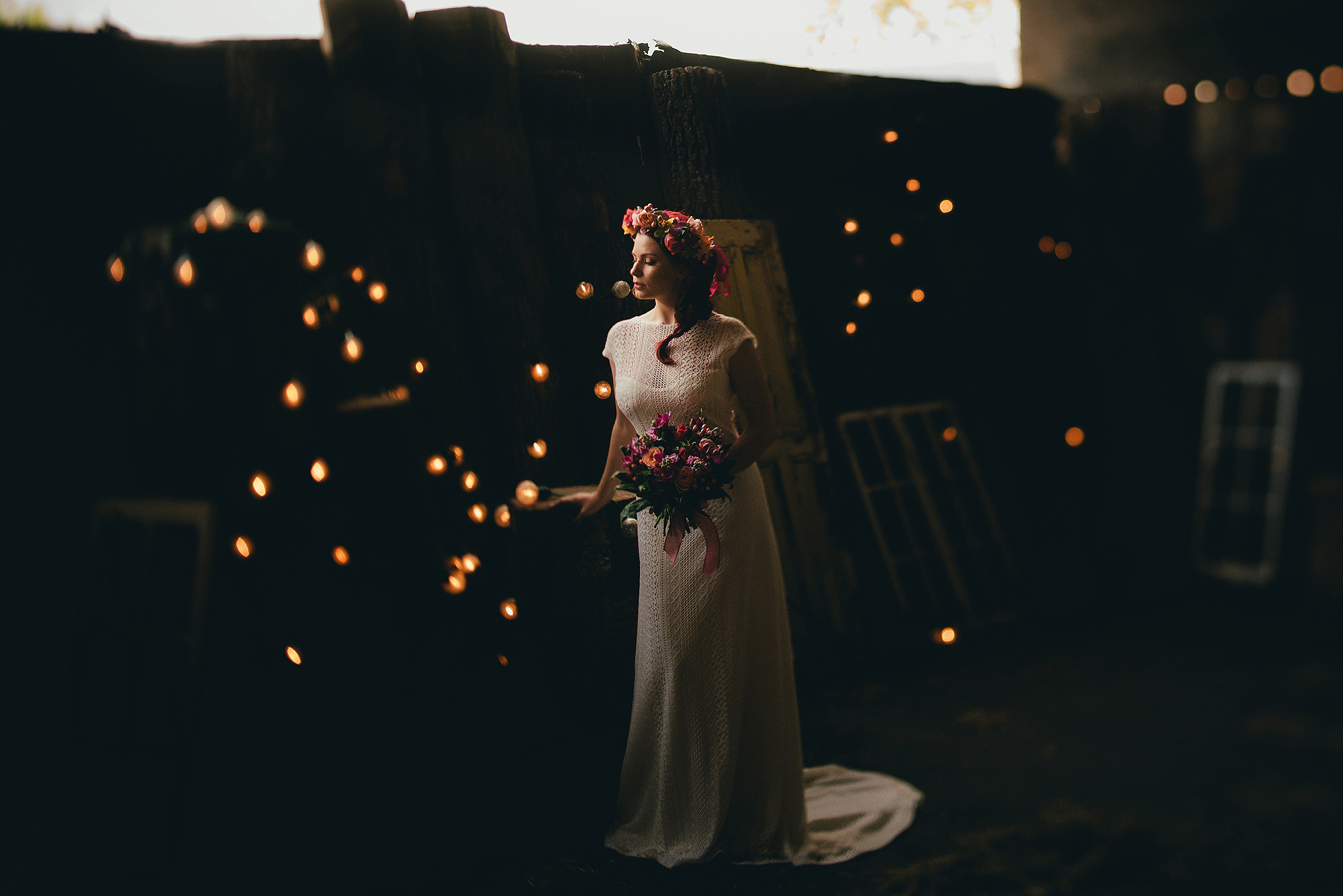 Bride at Owens House Barn Wedding Venue