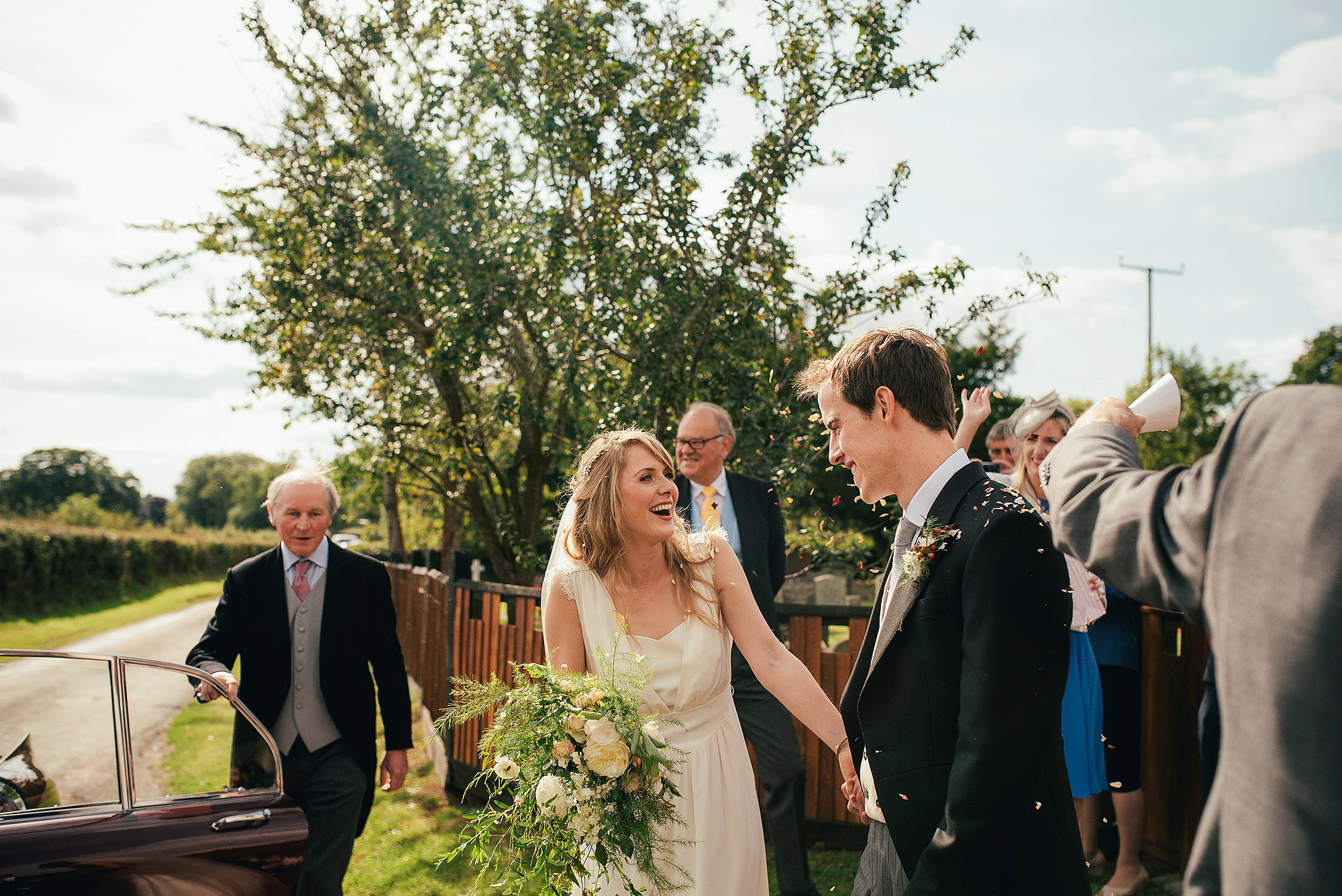 happy bride and groom