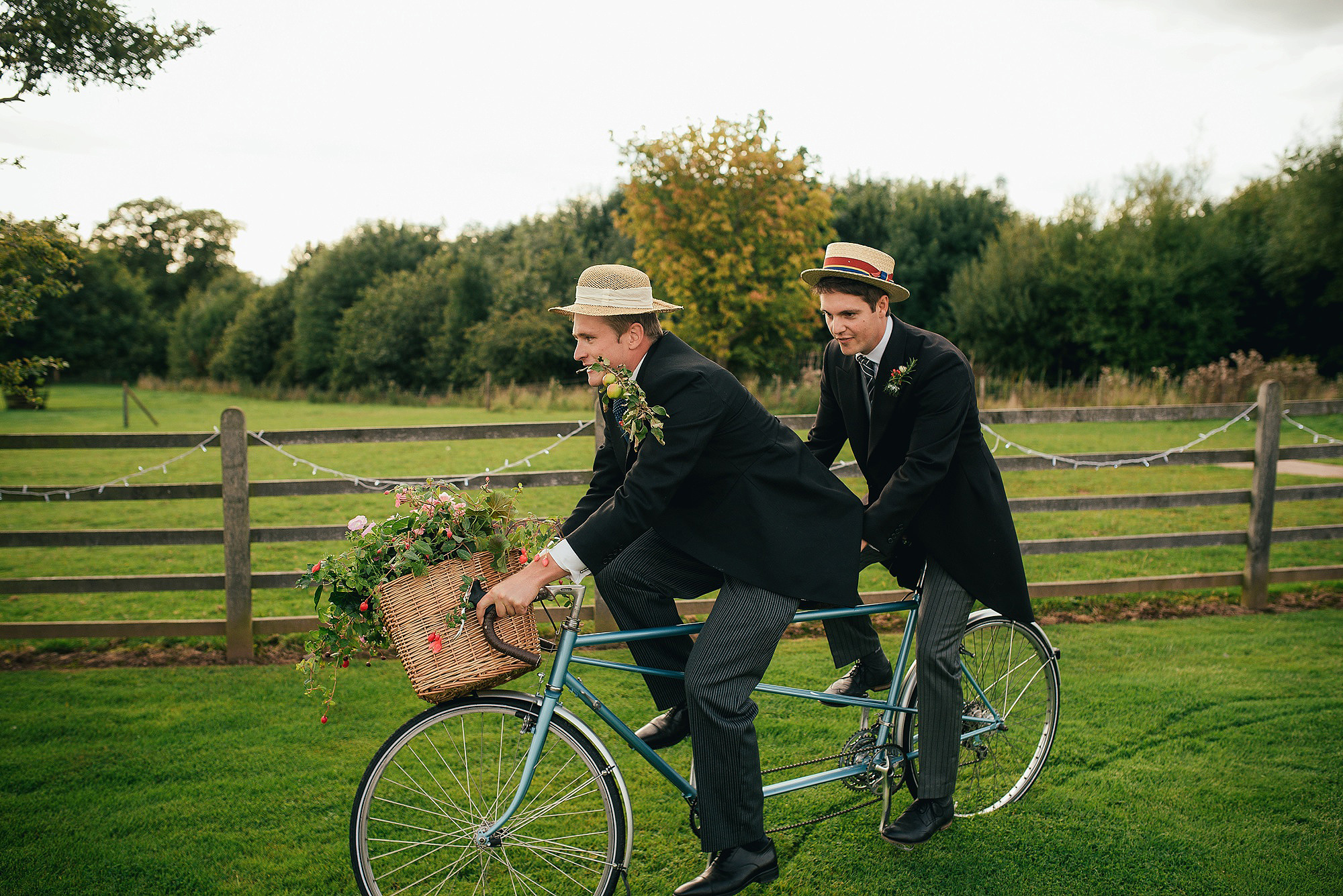 groomsman and tandem bike