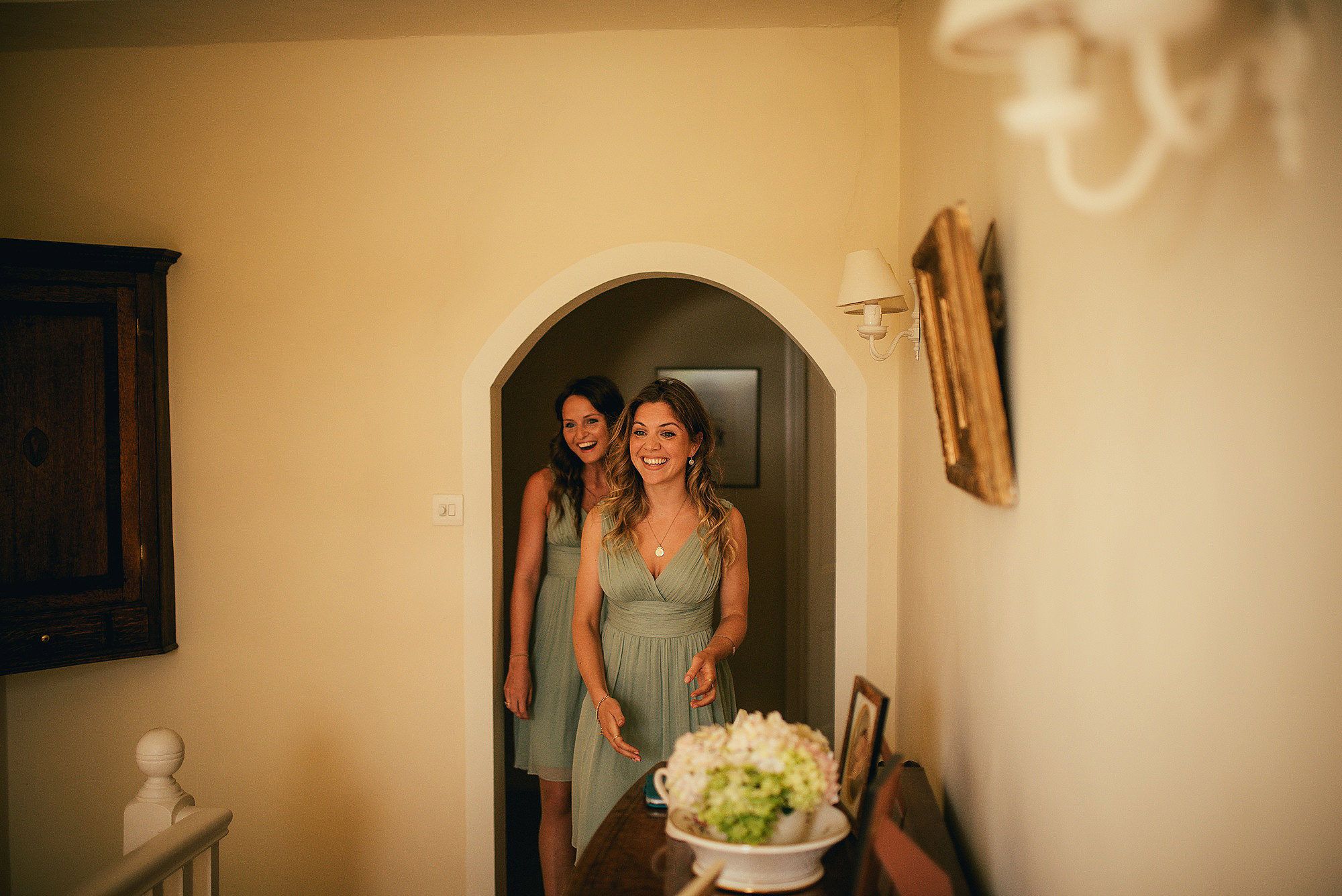 excited bridesmaids