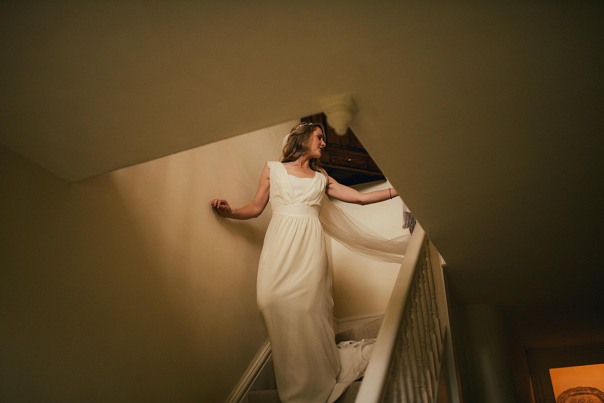 bride on stairs