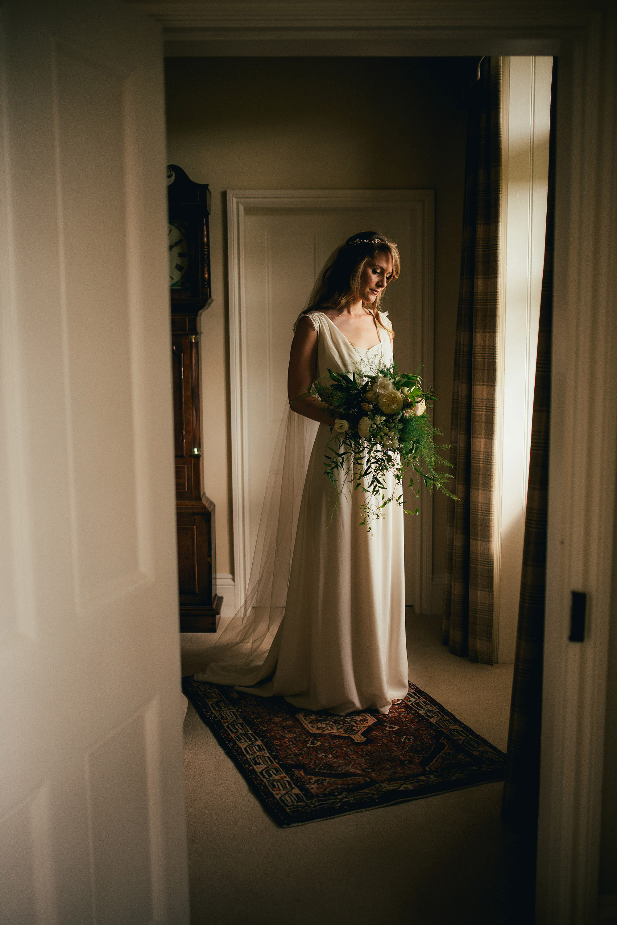 beautiful bride window light